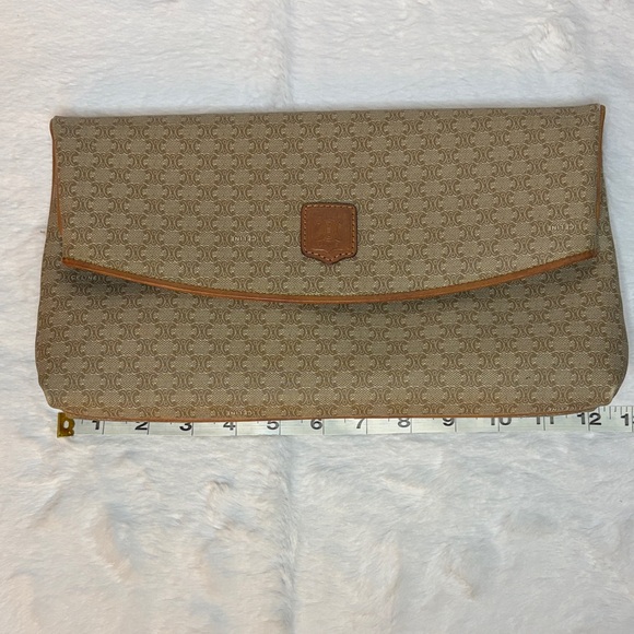 Celine Authentic Macadam Canvas Fold Over Clutch Bag - Vintage - Picture 14 of 15